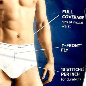 Jockey StayNew Men’s Classic Briefs Cotton Full Rise 4 Pack Size 44 Open Package